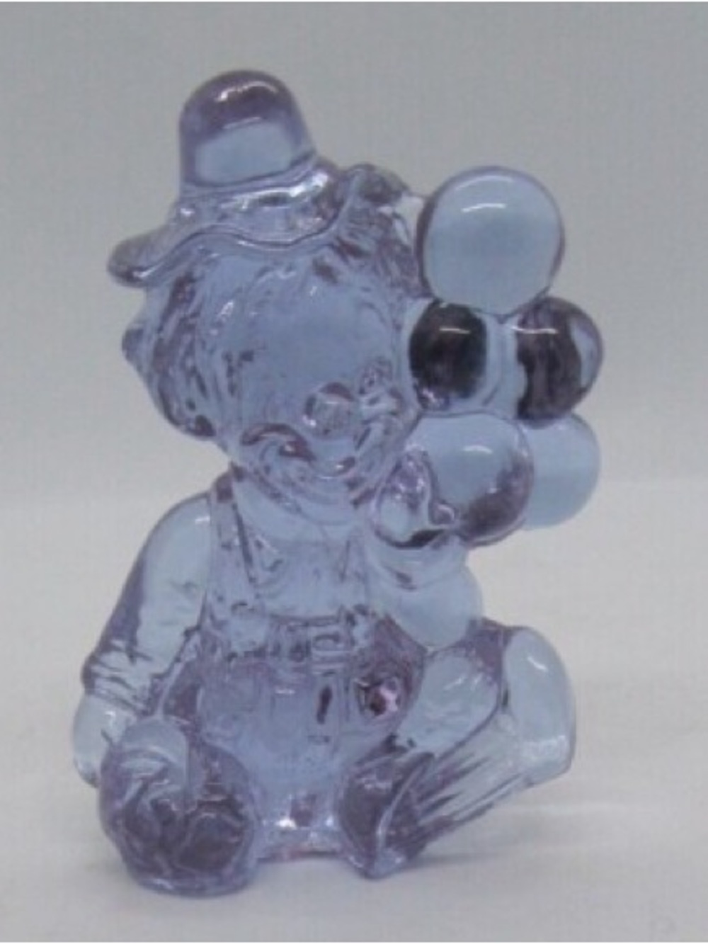 Vintage Mosser Art Glass Balloon Lavender Clown “Eros” glows in UV light